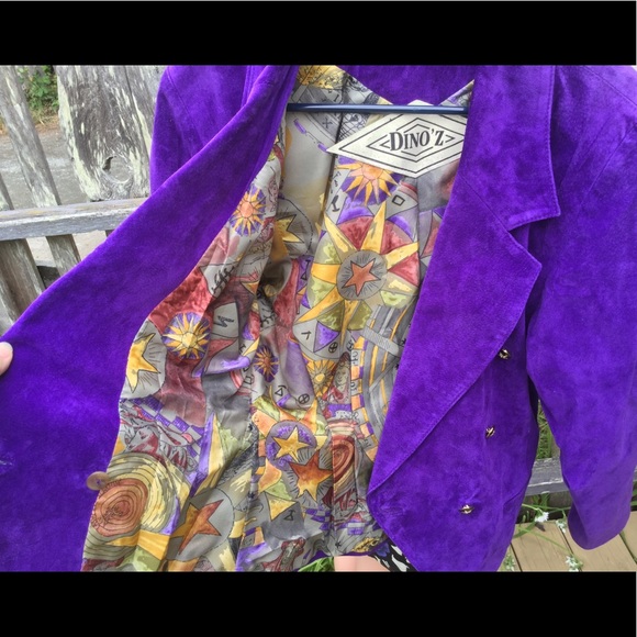 AMAZING Vintage Dino’z Purple Suede Jacket - Picture 6 of 6